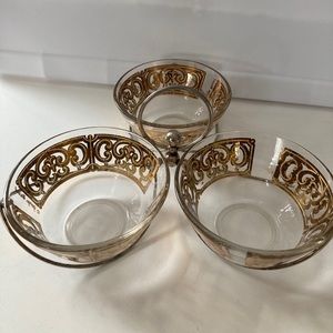 VTG Rare George Briard Gold Scroll Condiment Caddy
